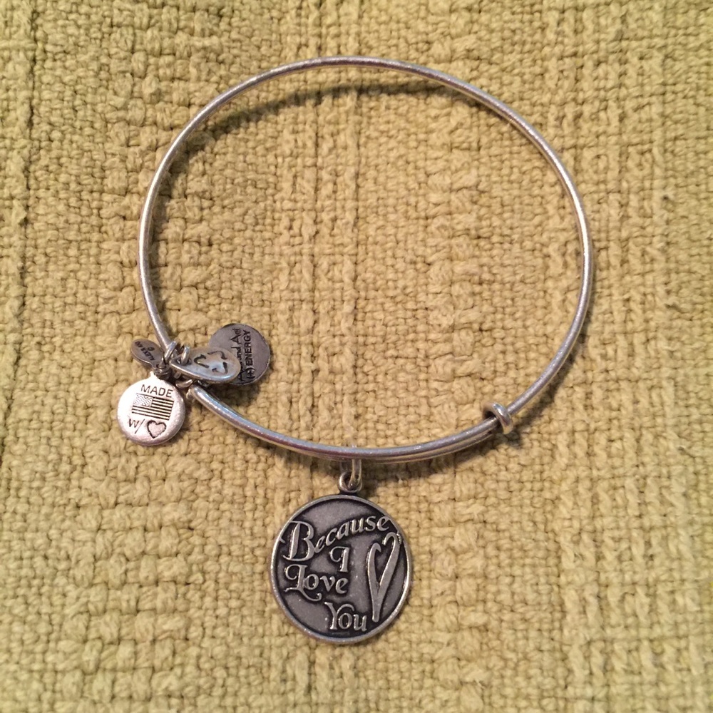 Because I love You Alex & Ani Silver Bangle